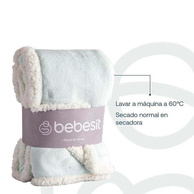 Manta Sherpa de polar - Celeste, Bebesit
