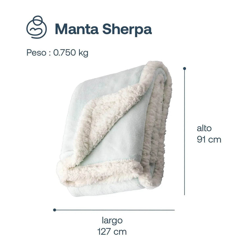Manta Sherpa de polar - Celeste, Bebesit