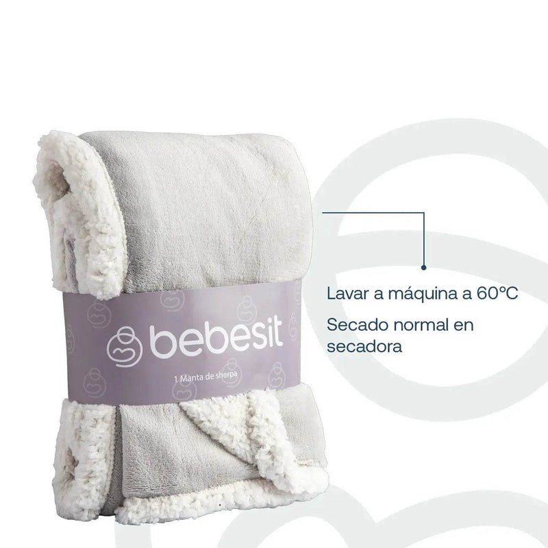 Manta Sherpa de polar - Gris, Bebesit - Kidsclub