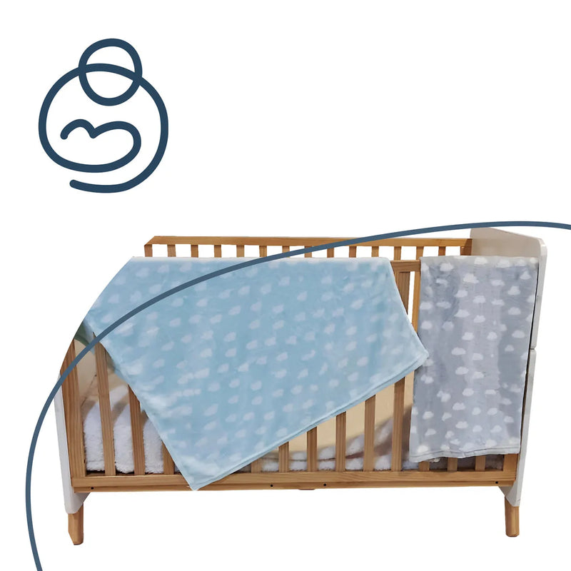 Pack 2 Mantas Bebe Hipoalergénica Celeste, Bebesit