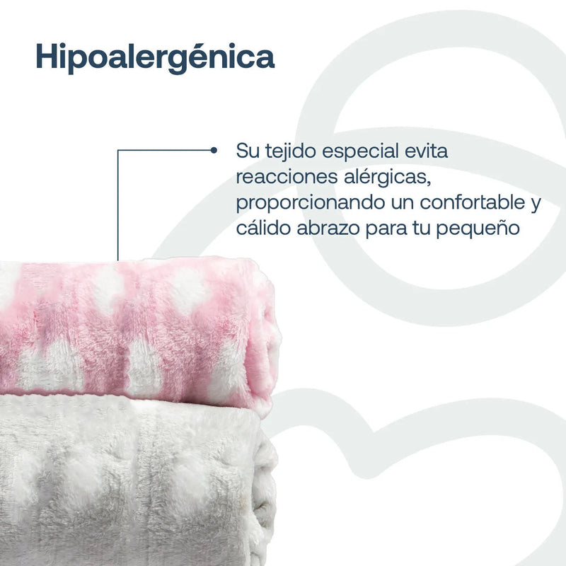 Pack 2 Mantas Bebe Hipoalergénica Rosa, Bebesit