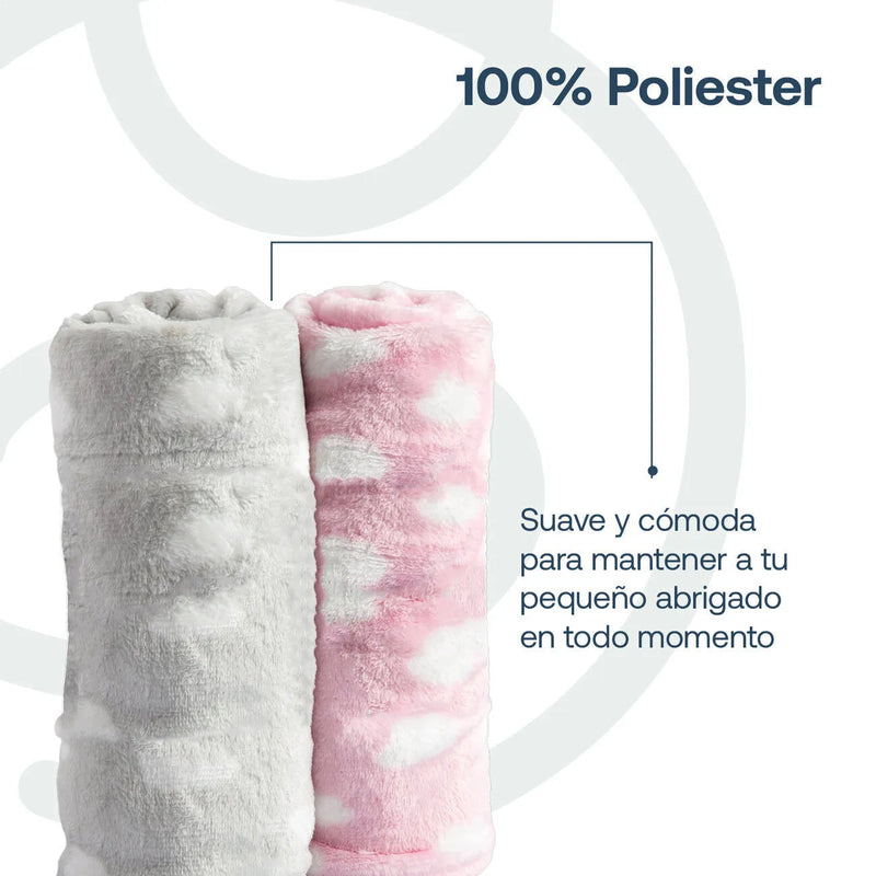 Pack 2 Mantas Bebe Hipoalergénica Rosa, Bebesit