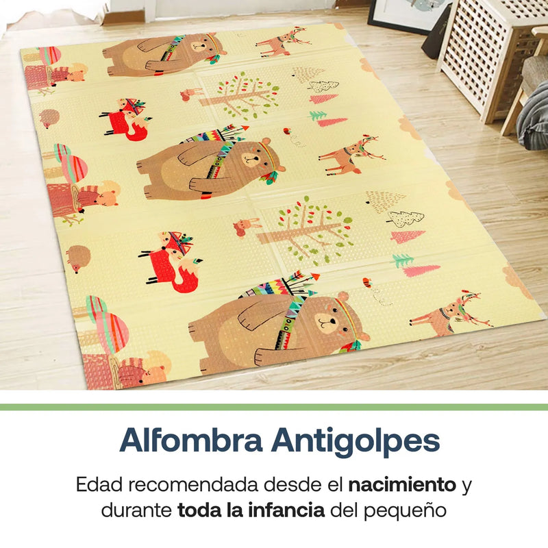 Alfombra Antigolpes Infantil Plegable 180X120 Oso y Oceano, Bebesit