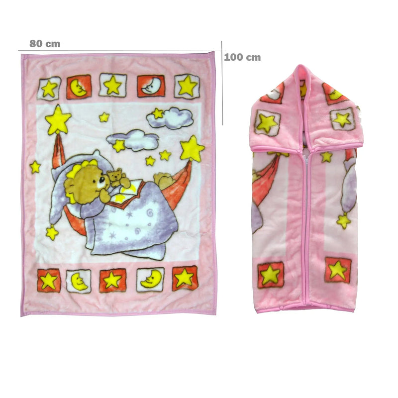 Frazada con Broches Oso Rosa, Bebesit