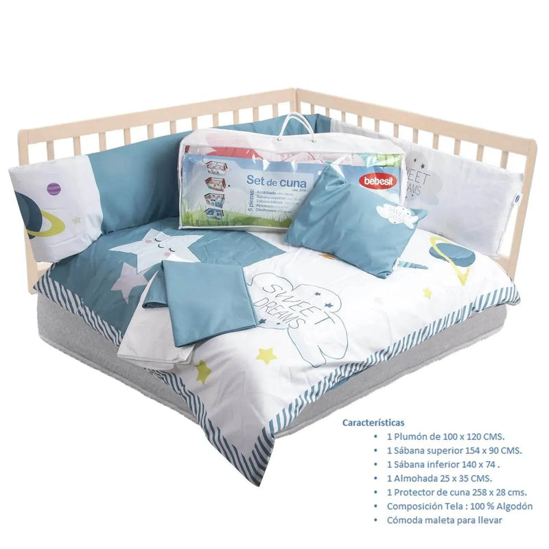 Set de Cuna Espacial 5 Piezas, Bebesit - Kidsclub