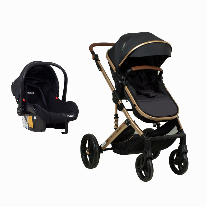 Coche Cuna Travel System Offroad Negro – 3 en 1 Completo, Bebesit