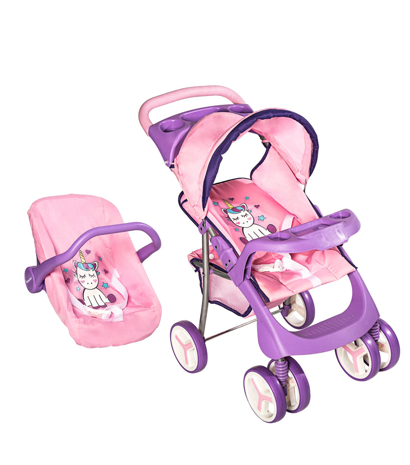 Juguete Cochecito Travel Muñeca Unicornio, Bebesit