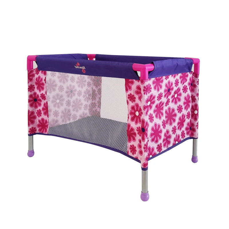 Juguete Muñeca Coche travel con cuna flores, Bebesit