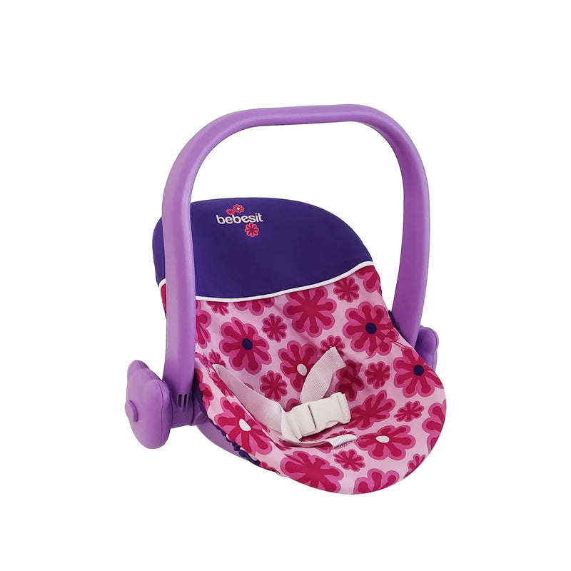 Juguete Muñeca Coche travel con cuna flores, Bebesit