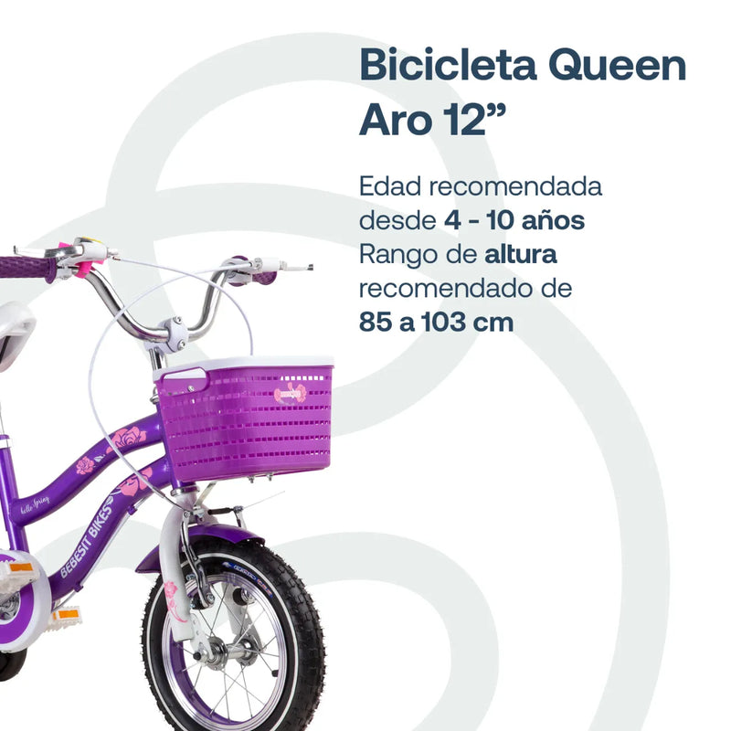 Bicicleta Queen Aro 12 Morada, Bebesit