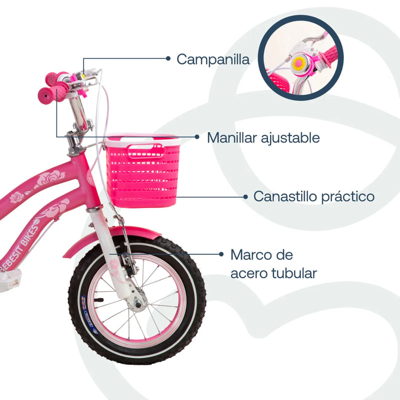 Bicicleta Queen Aro 12 Rosada, Bebesit