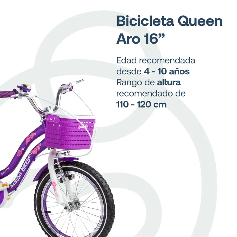 Bicicleta Queen Aro 16 Morada, Bebesit