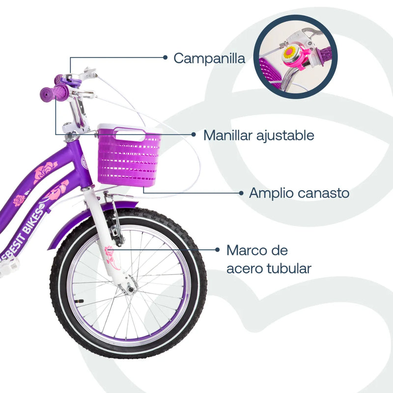 Bicicleta Queen Aro 16 Morada, Bebesit