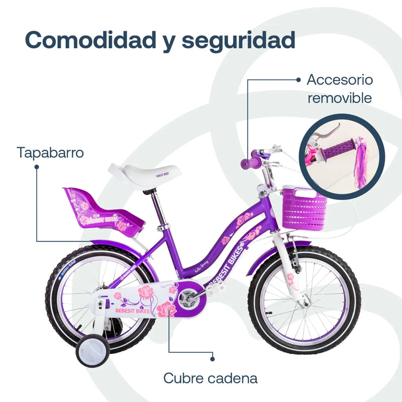Bicicleta Queen Aro 16 Morada, Bebesit