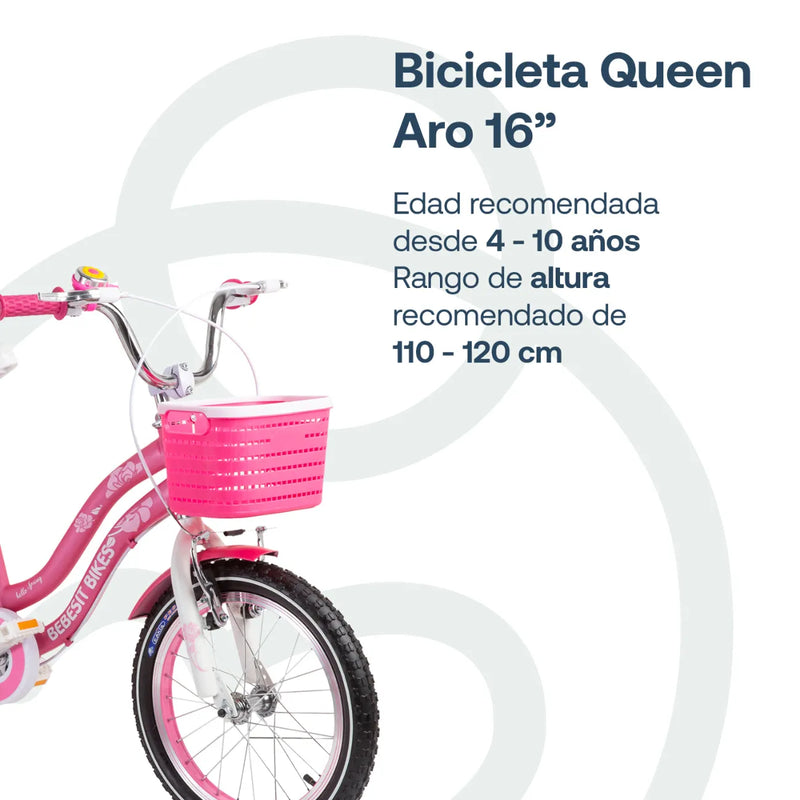 Bicicleta Queen Aro 16 Rosada, Bebesit