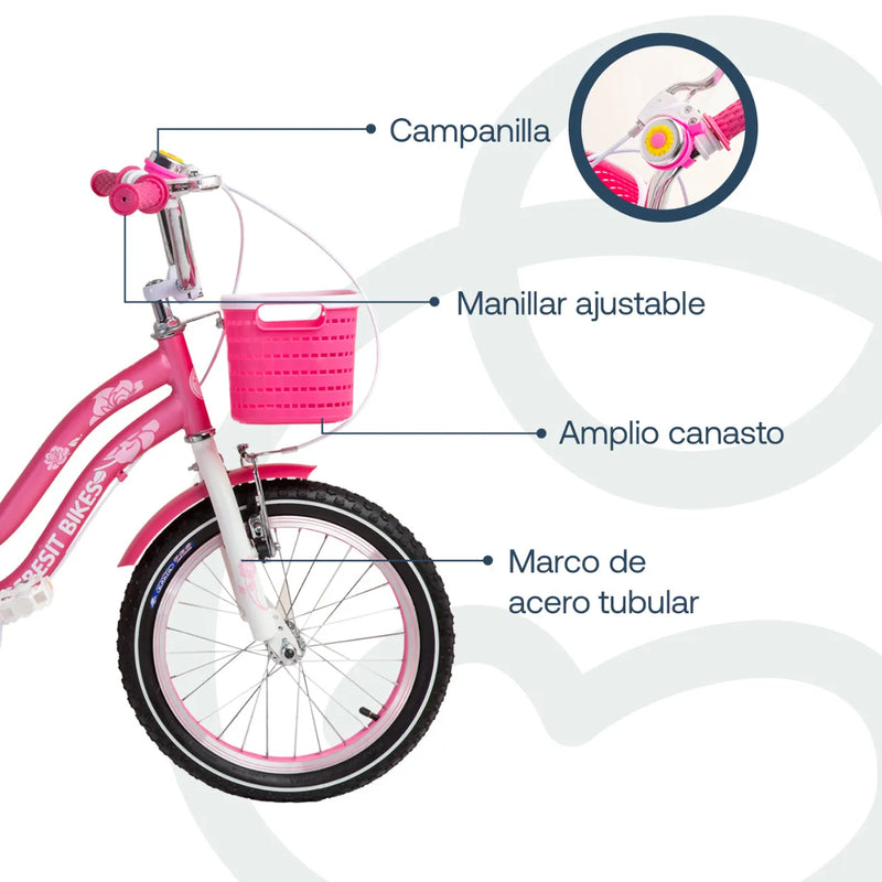 Bicicleta Queen Aro 16 Rosada, Bebesit