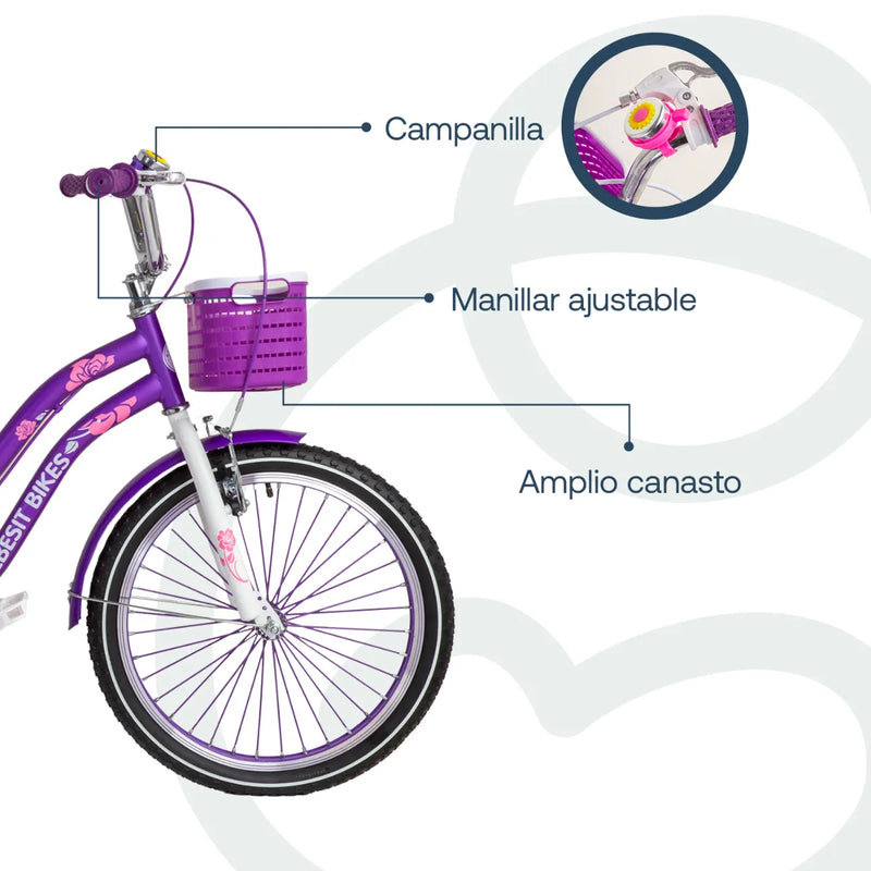 Bicicleta Queen Aro 20 Morada, Bebesit