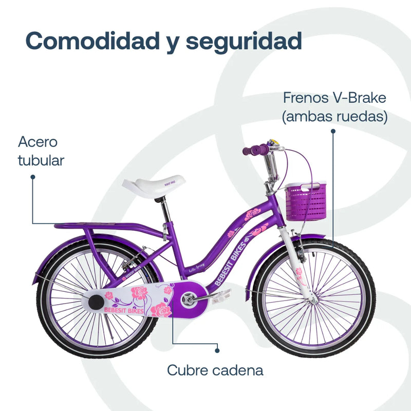Bicicleta Queen Aro 20 Morada, Bebesit