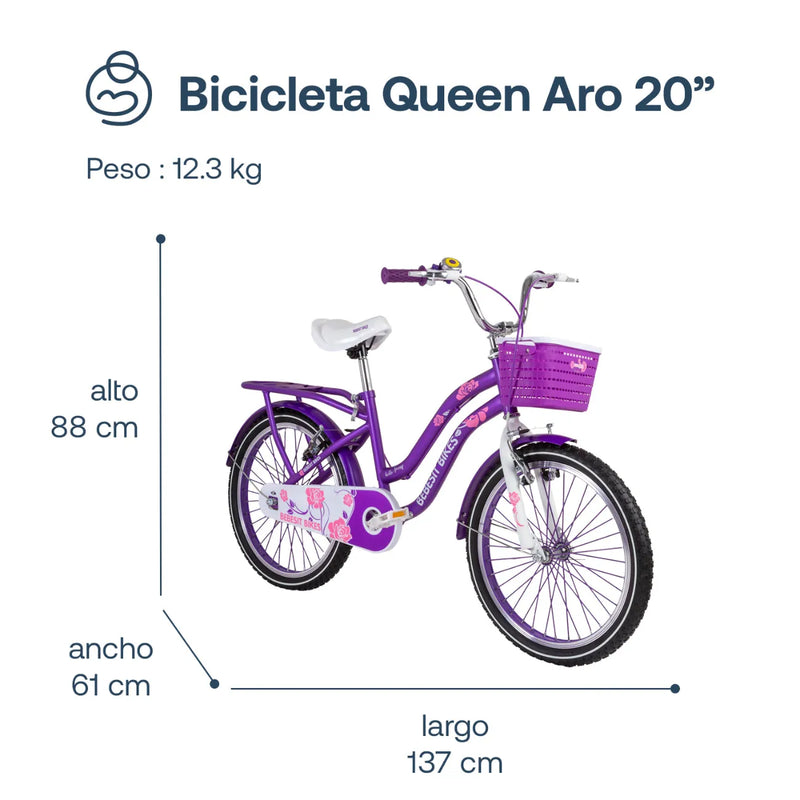 Bicicleta Queen Aro 20 Morada, Bebesit