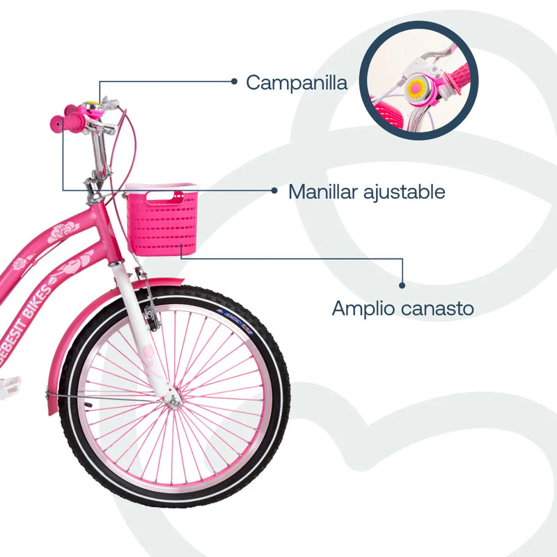 Bicicleta Queen Aro 20 Rosada, Bebesit