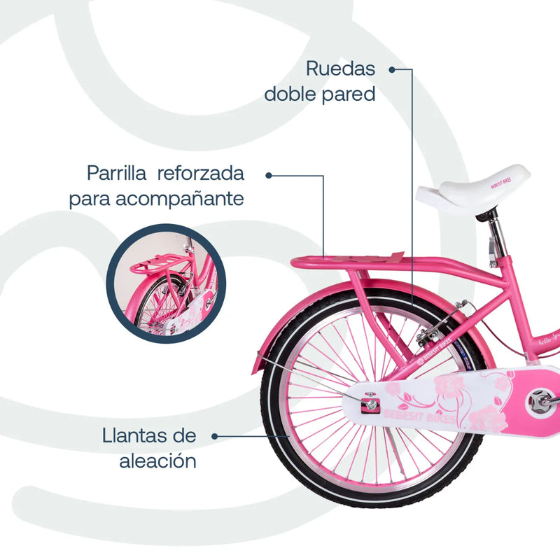 Bicicleta Queen Aro 20 Rosada, Bebesit