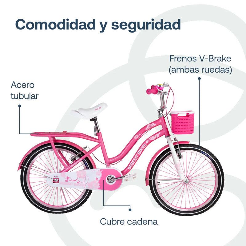 Bicicleta Queen Aro 20 Rosada, Bebesit