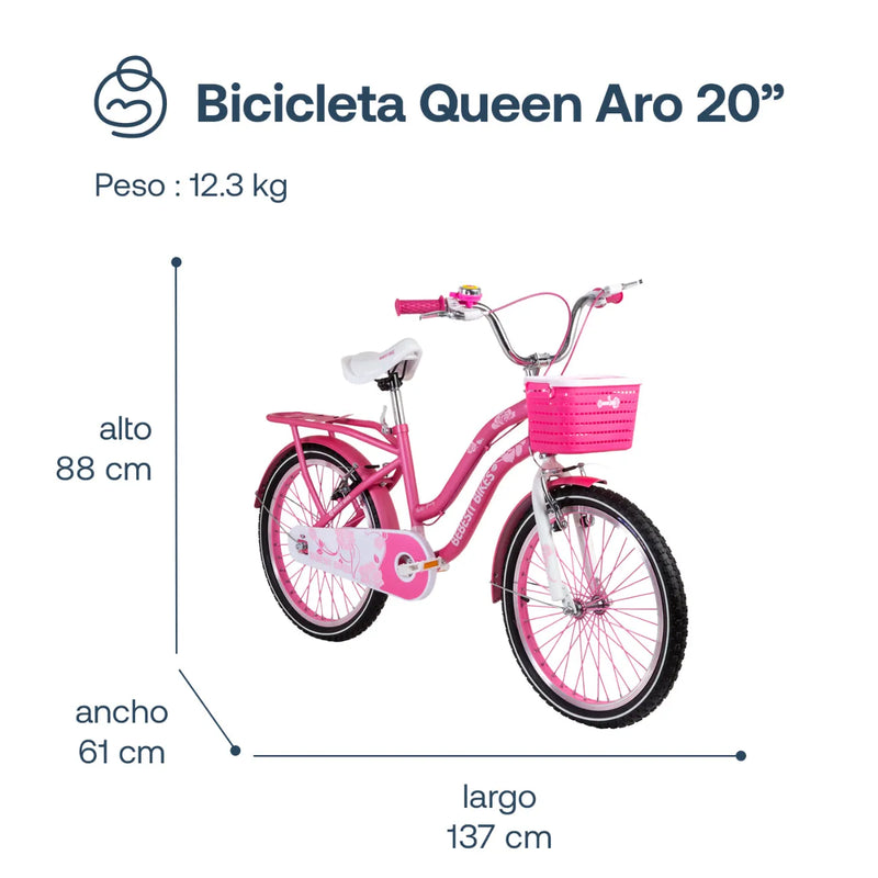 Bicicleta Queen Aro 20 Rosada, Bebesit