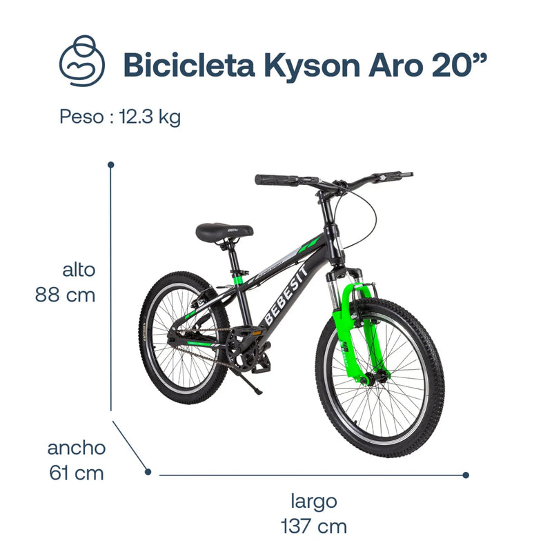 Bicicleta Kyson Aro 20 Verde, Bebesit