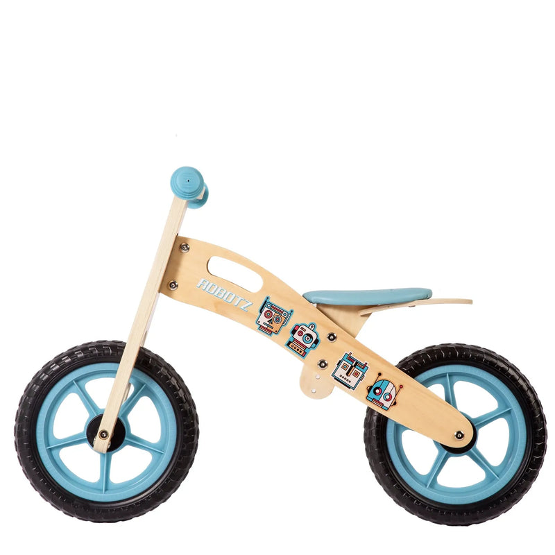 Balance Bike Bicicleta de Equilibrio Aprendizaje Madera Robot Celeste, Bebesit