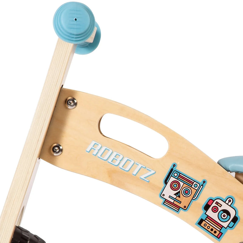 Balance Bike Bicicleta de Equilibrio Aprendizaje Madera Robot Celeste, Bebesit