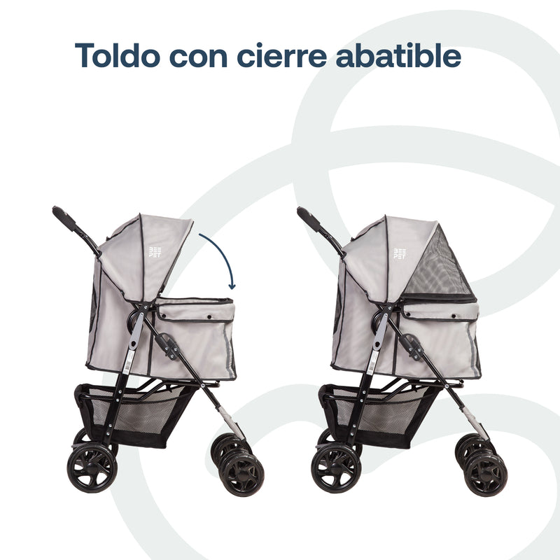 Coche Mascotas Plegable Pro Perro Gato Gris BeePet by, Bebesit