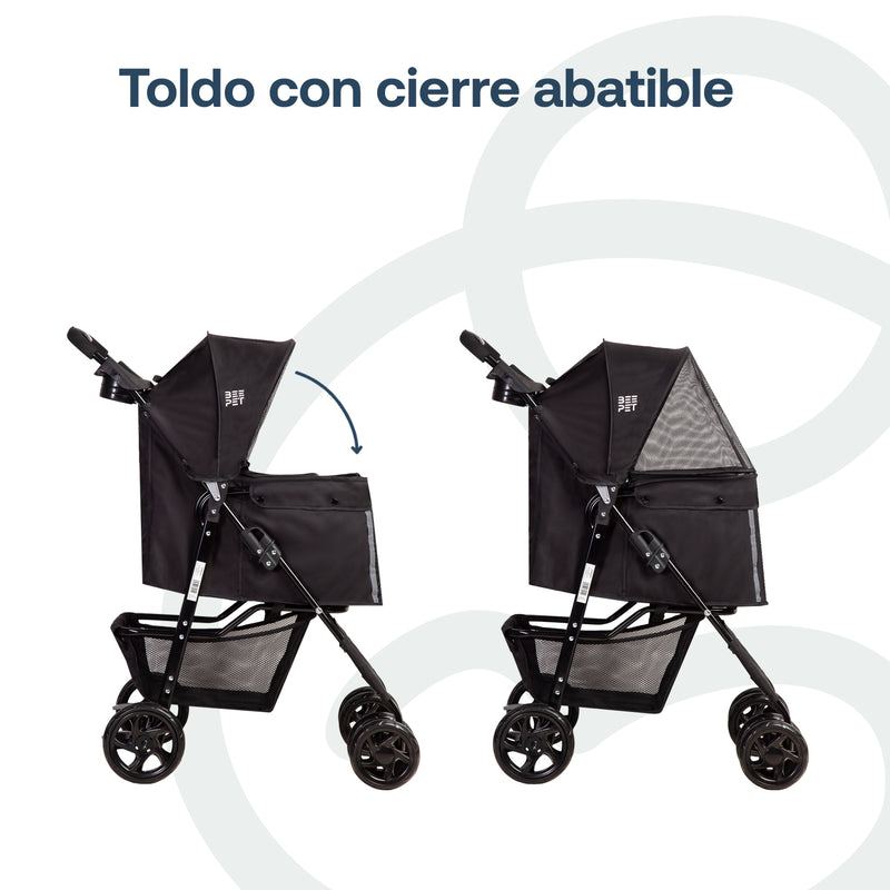 Coche Mascotas Plegable Pro Perro Gato Negro BeePet by, Bebesit