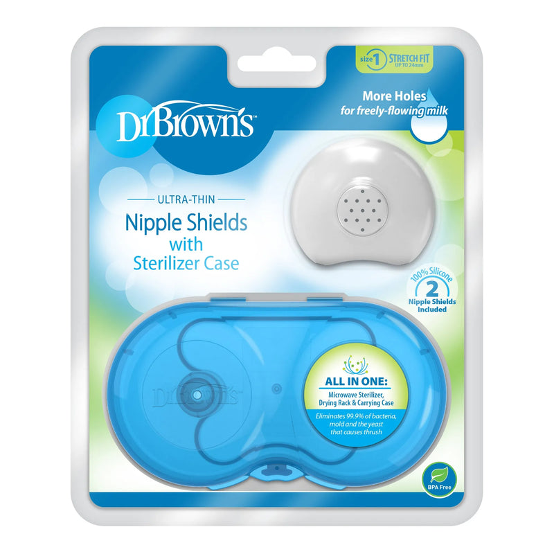 Protector de pezones c/ estuche esterilizador 2UN tamaño 1 (hasta 24 mm), Dr.Brown&