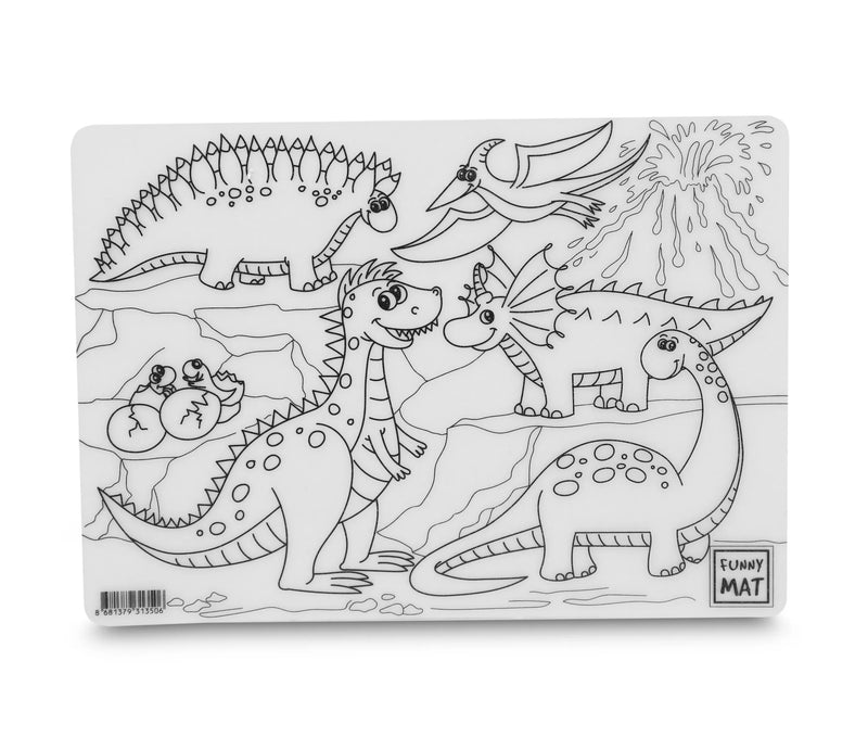 2 Pack Tapete Espacio y Dinosaurios  con 6 rotuladores, Funny mat