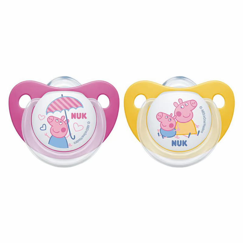 Chupetes Peppa Pig, Etapa 6 - 18  Meses (Pack 2 Unidades) Rosado, Nuk