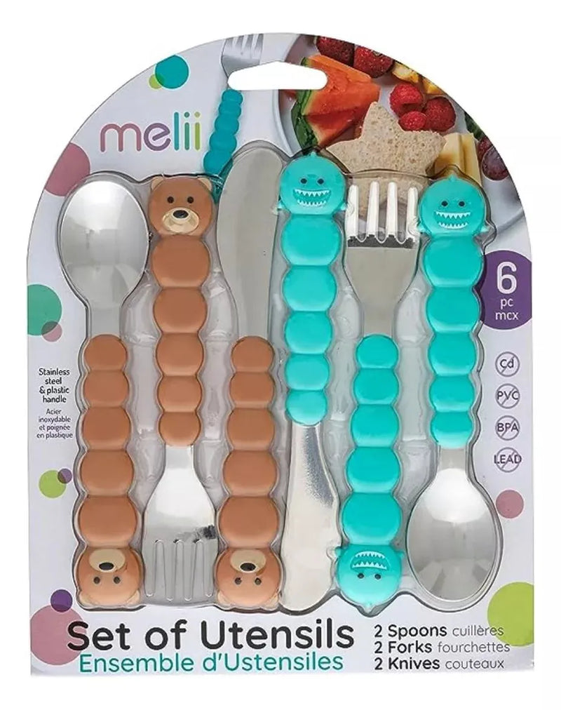 Set de 4 cubiertos Oso-Tiburon, Melii