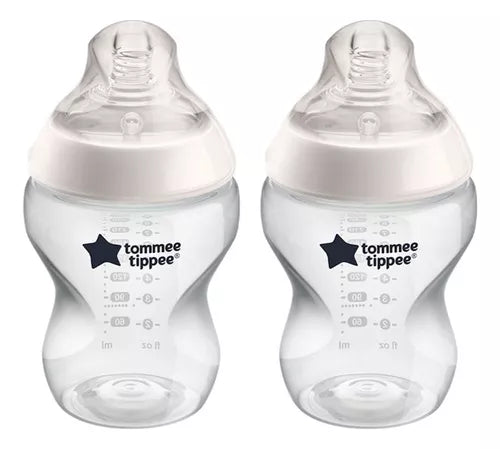 Set 2 Mamadera Natural Start 260ml. Transparente (0 meses +), Tommee Tippee