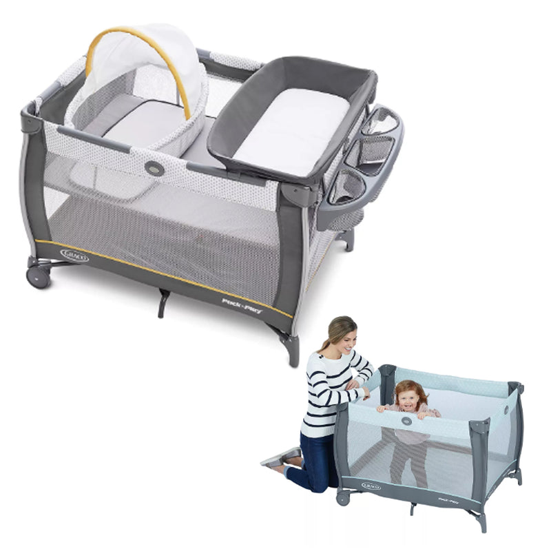 Cuna Graco Pack and Play Care Suite Wells con Moisés y Corral