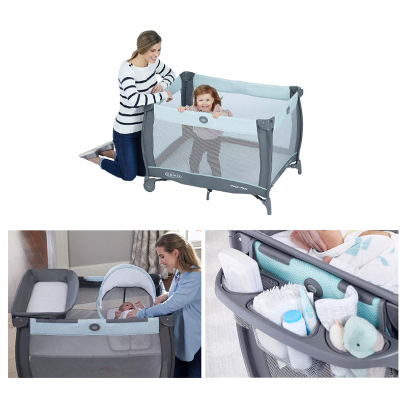 Cuna Graco Pack and Play Care Suite Wells con Moisés y Corral