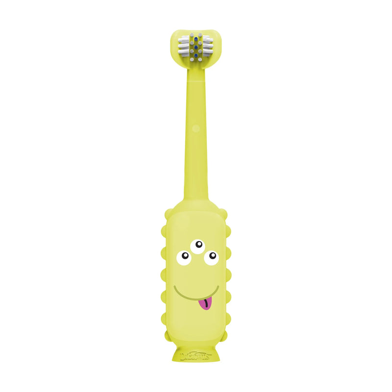 Cepillo de Dientes Bebés y Niños Pequeños 1-4 años, Monster, Verde Claro, Dr.Brown&