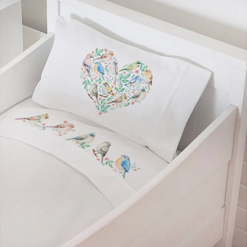 Juego de Sábanas Cuna -  Pajaritos, Tuyo Print