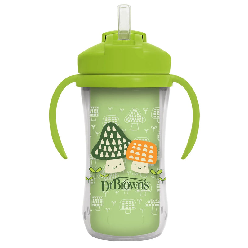 Vaso Térmico con pajita 300ml 12M+ Verde, Dr. Brown&