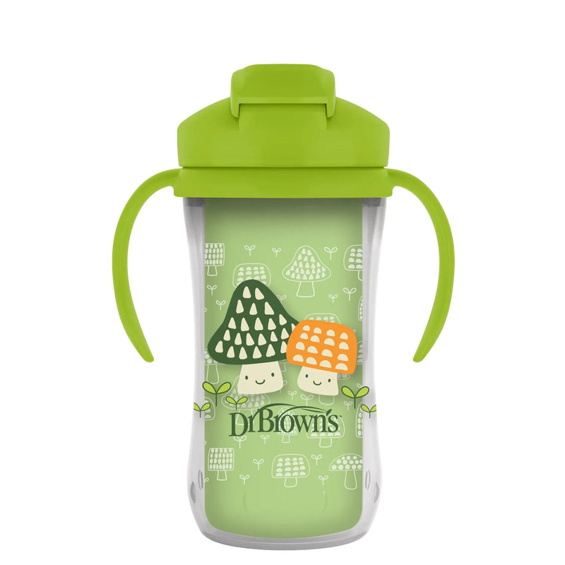 Vaso Térmico con pajita 300ml 12M+ Verde, Dr. Brown&