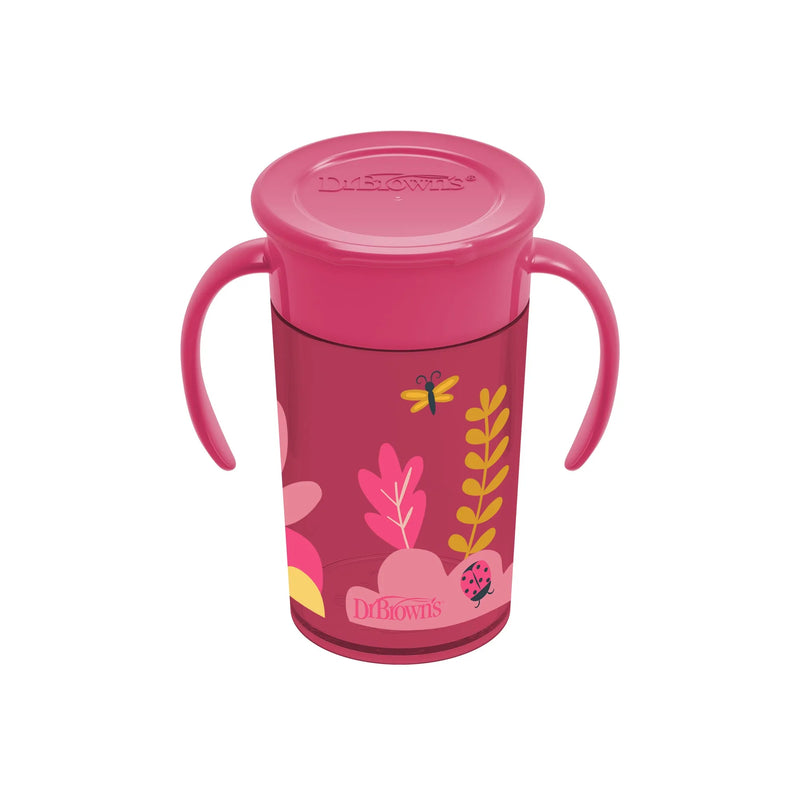 Vaso 360° con asas 300ml 9M+ Rosado, Dr.Brown&