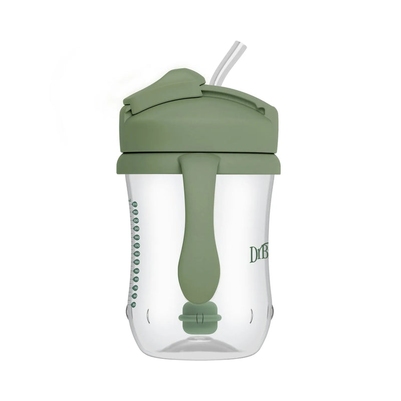 1er Vaso con asas y pajita 270ml 6M+ Verde, Dr. Brown&