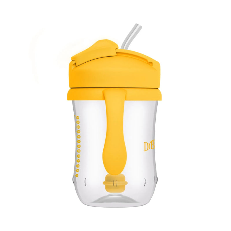 1er Vaso con asas y pajita 270ml 6M+ Amarillo Vintage