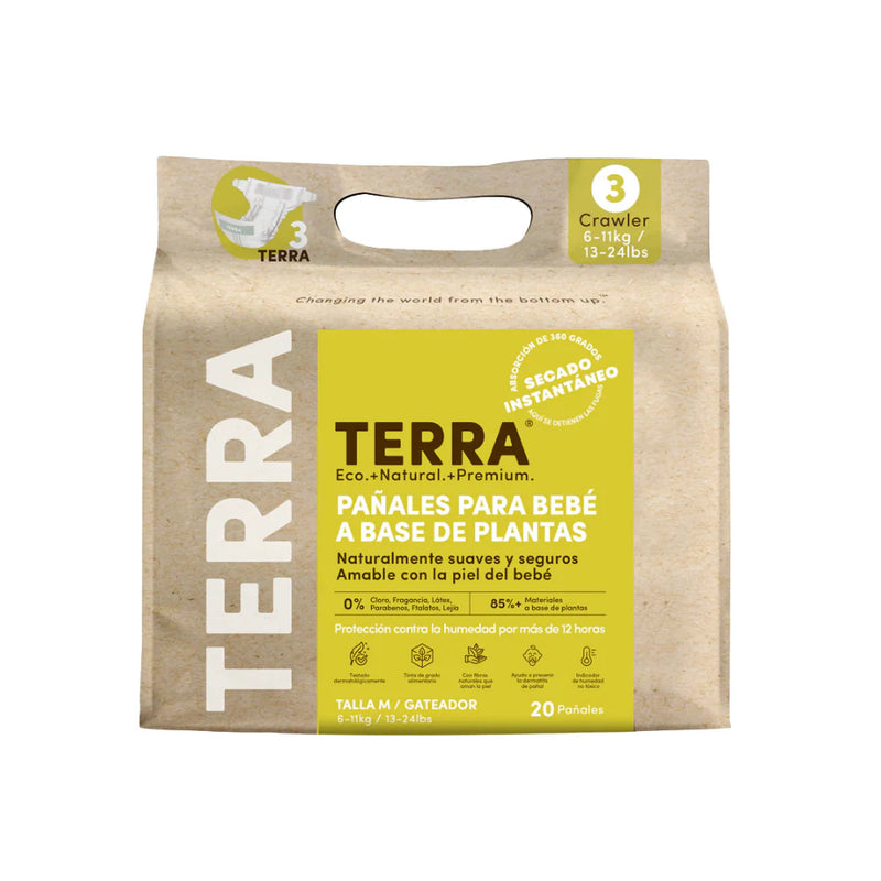 Pañales Terra Biodegradables Talla M 20 uns