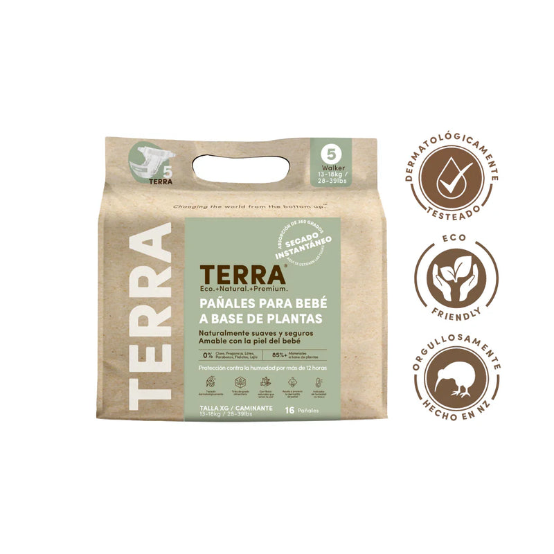 Pañales Terra Biodegradables Talla XG 16 uns