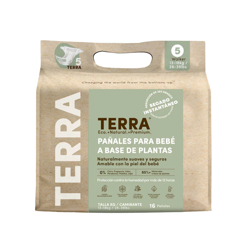 Pañales Terra Biodegradables Talla XG 16 uns