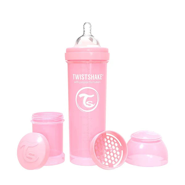 Mamadera Twistshake Anti-Cólico 330ml Rosado Pastel